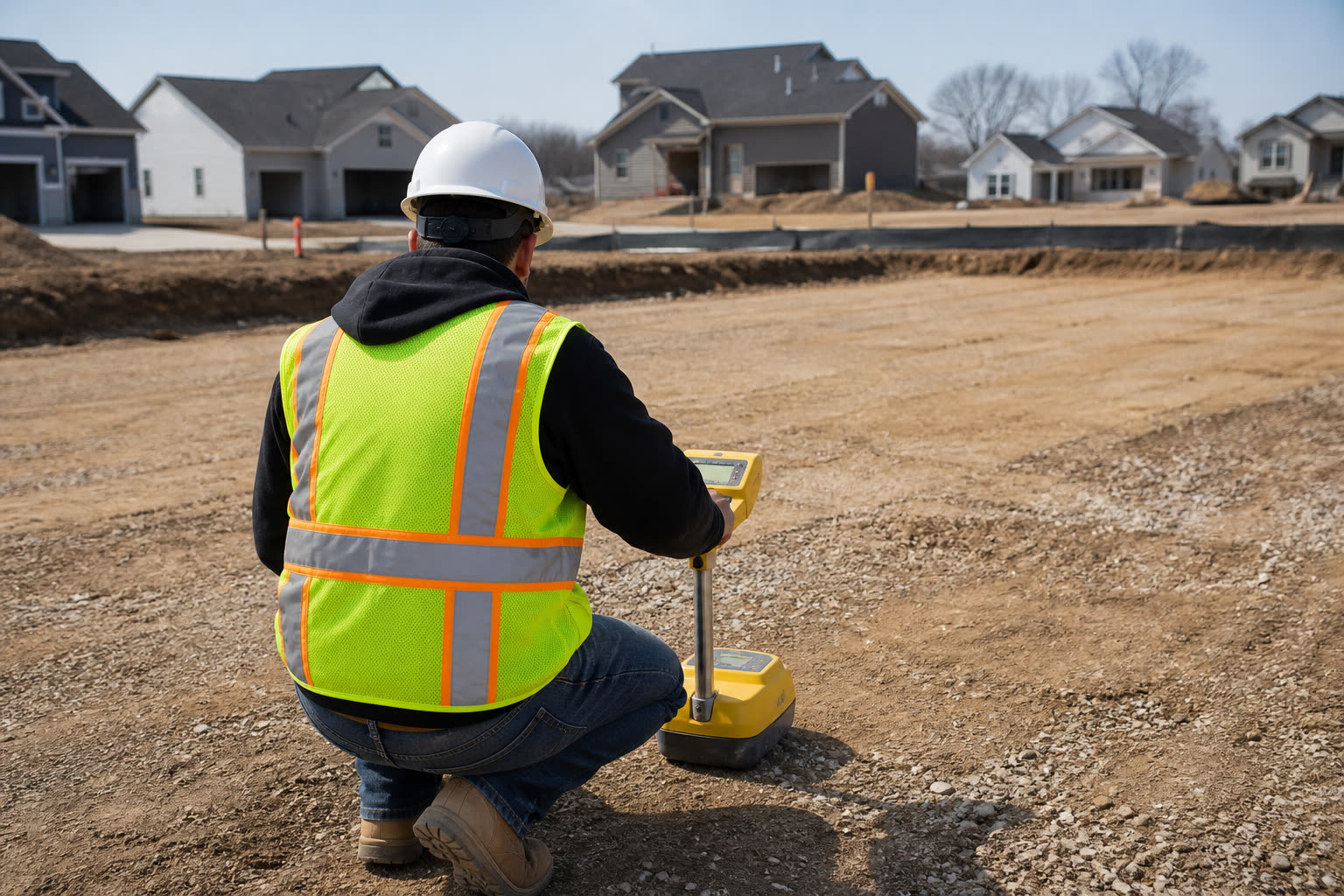 Field compaction testing — illustrative of the work, not a named job.