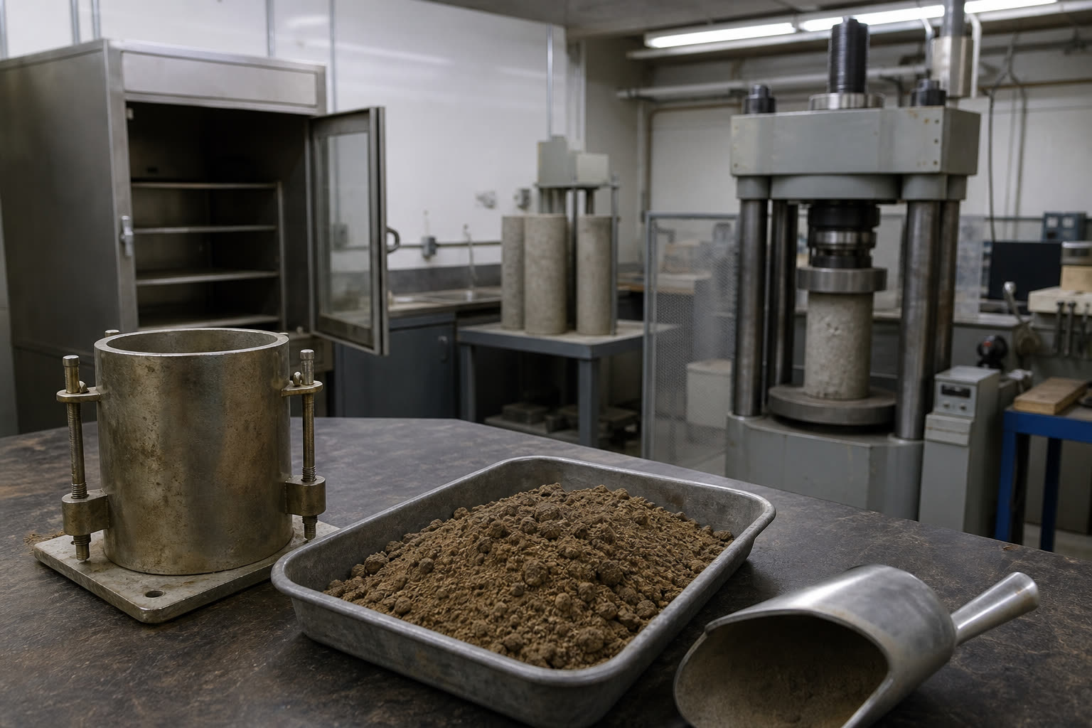 Soils laboratory work — illustrative, not a named GeoServices job.